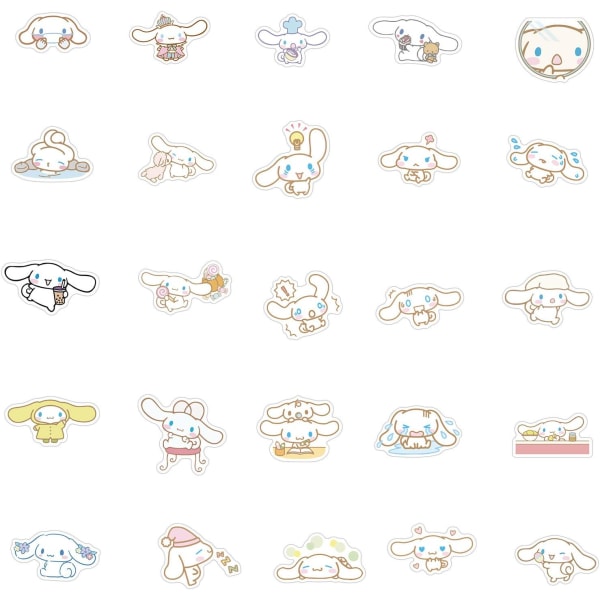 50 stk Kawaii Cinnamoroll klistremerker Tegneserie Japansk Anime klistremerker Vannflasker Bagasje Festgave Klistremerke for barn Jenter (CIN)