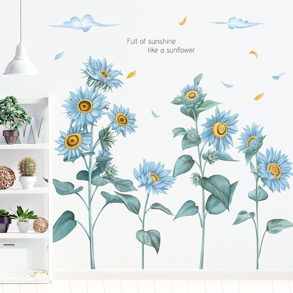 Stora väggdekaler med vita blommor, avtagbara DIY romantiska Körsbärsblomningsträd Väggmålningar Peel and Stick 3D Väggkonstklistermärken Väggmålningar Heminredning