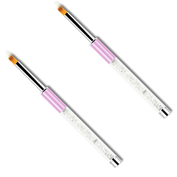 2PCS nagelkonst sicksack målarpenna - rosa stång vit diamant sicksack penna smink