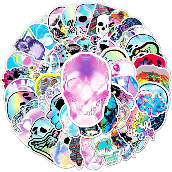 50 \"Terrible Cool Skull\" Graffiti Vinyl Vattentäta Klistermärken för Bärbara Datorer, Mobiltelefoner, Skateboards, Resväskor, Vattenflaskor