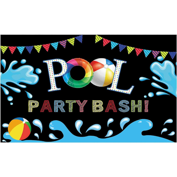 7x5ft Sommer Pool Party Bash Baggrund Svømmebolde Flag Piger Fødselsdagsfest Dekoration Redningskrans Splish Splash Baggrund Fotoboks Banner
