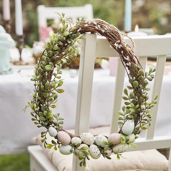 Easter Decorations Fan20240118 White Porcelain Rabbit Decoration Hanging Easter Wreath 12cm