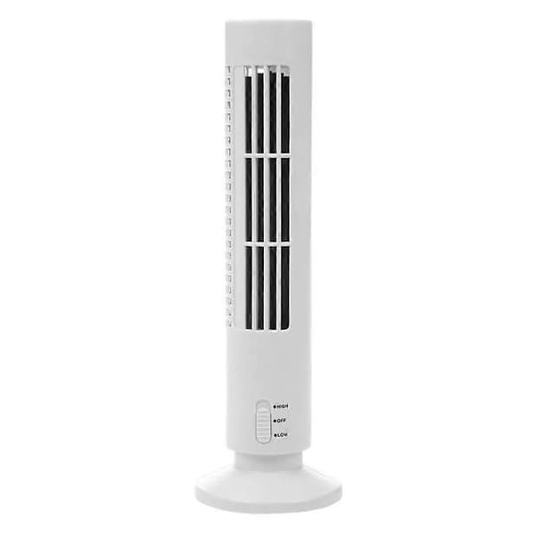Tornfläkt Bladlös Design med Justerbart Luftflöde, USB-kylning för Kontor Sovrum Skrivbord Vit
