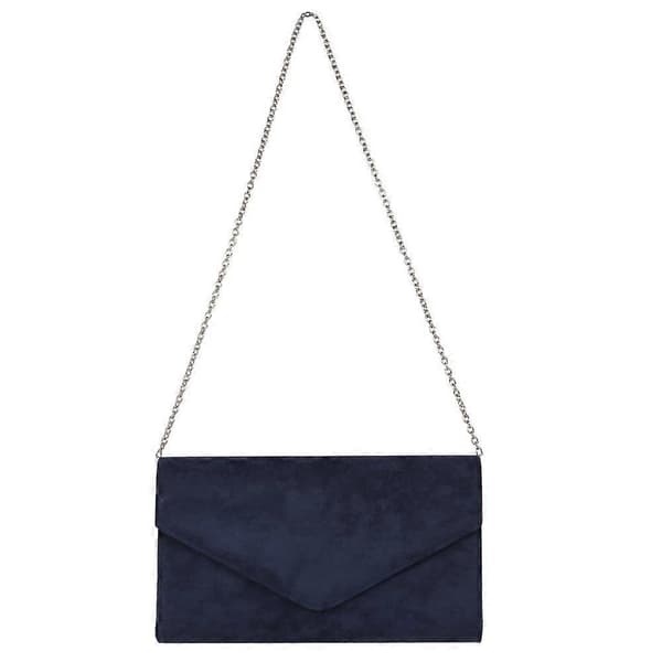 Clutchveske for kvinner Navy Faux Suede One Size