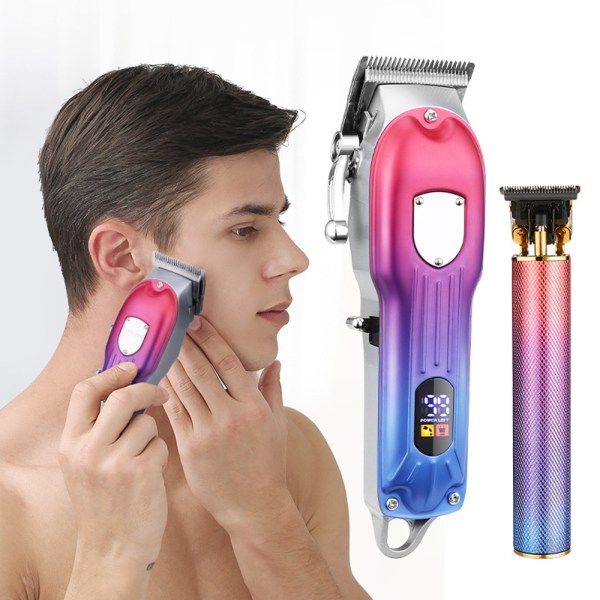 Miesten hiustenleikkurit ja trimmerit Set Cordless BaREer Clipper hiustenleikkuuseen värillisillä ohjauskammailla-