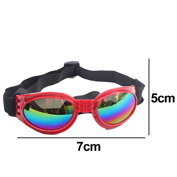 Hunde Goggles Øjenbeskyttelse Vandtæt Kæledyr Solbriller, Uv Beskyttelse Hunde Solbriller Vindtætte Kæledyrsbriller-Rød