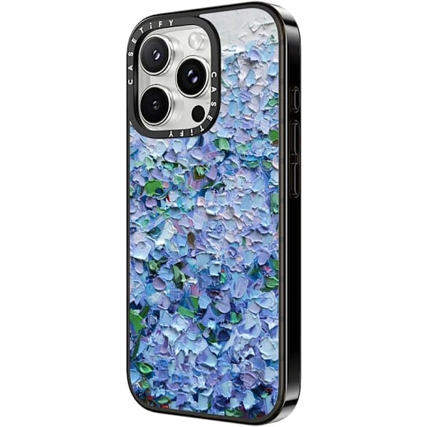 Kompakt iPhone 16 Pro Max Deksel [Lettvekt / 1,2 m 2X Militær Grad Fallbeskyttelse/Slank] - Kirsebær - Klar Svart Nantucket Blue Hydrangeas iPhone 16 Pro Max