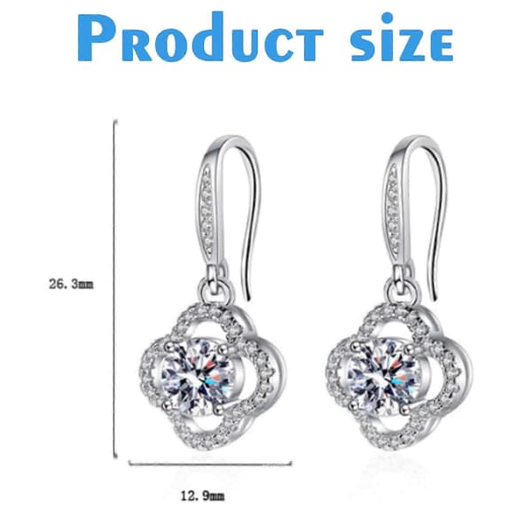 Sølv Hoop Loop Dangle Øreringe, Cubic Zirconia med Dangle Drop Ørering Smykker, til Kvinder Piger Kone Mor Datter