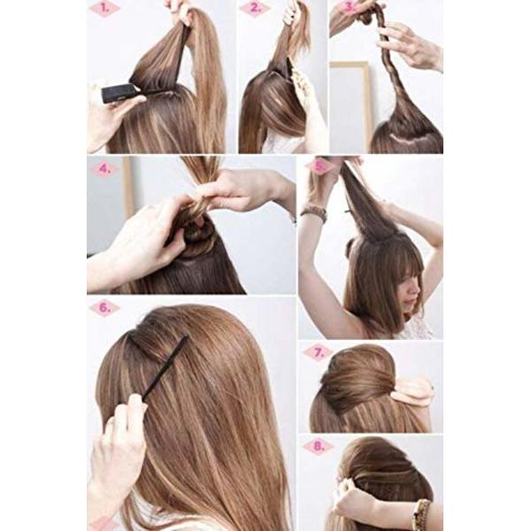 2 stk. Charmerende Volume Indsætninger Hårkam Gør Bikube Hårpind Knoldmager Værktøj Hår Base Styling Tilbehør-Sort