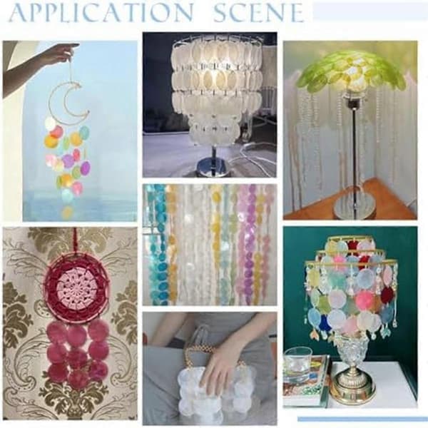 4 Sets Mirror Clock DIY Material Kit Kids Creative Handmade Seashell Pendants Party Decorations Event - as a beautiful gift