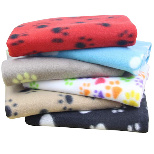 Pakke med 6 fleece tæpper, kæledyr tæpper, hvalpe, hyggelige tæpper, hunde, katte, fleece kæledyr måtte, pude, seng
