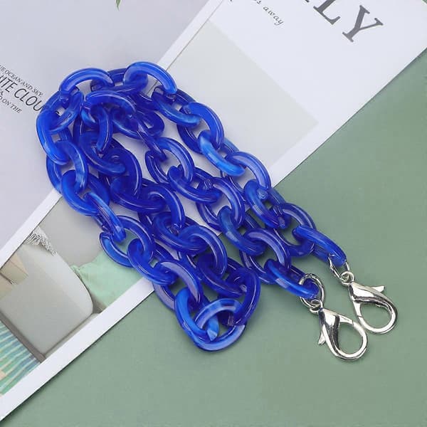 Ersättningskedja för väskrem Blå legering Dubbla ändspännen Remmar Modeaccessoar 60x2x2cm 1-pack