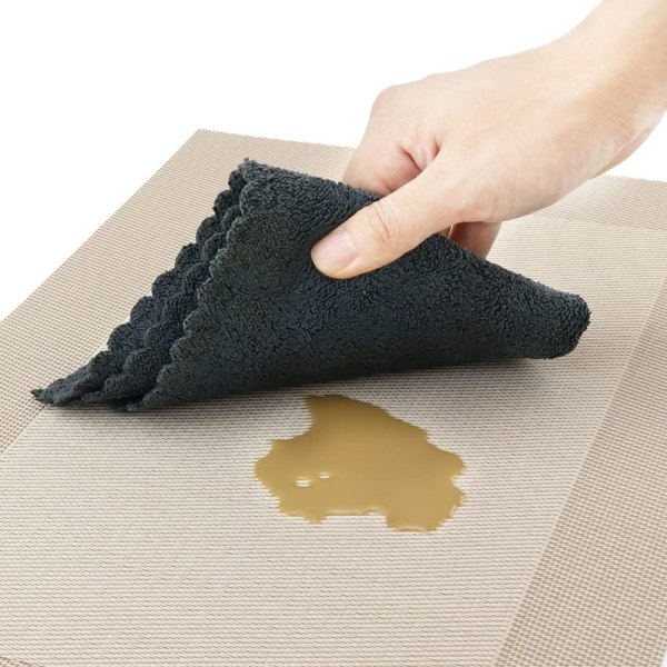 Sett med 8 vevde varmebestandige vinyl-plassmatter for kjøkkenmatter 45 cm * 30 cm