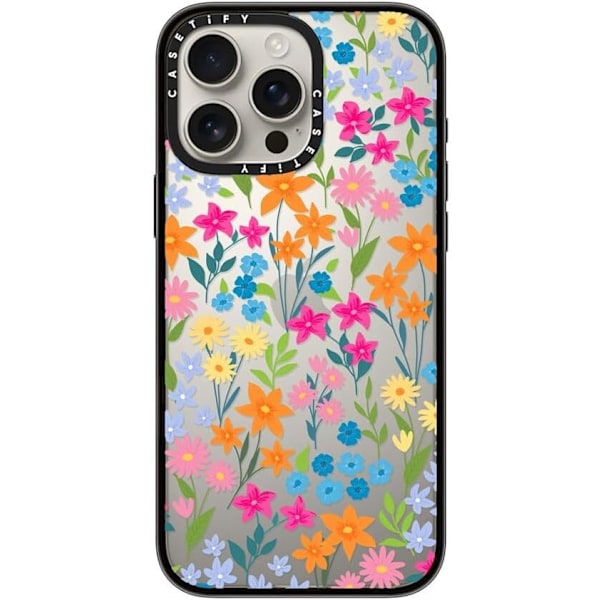 Kompakt iPhone 16 Pro Max Deksel [Lettvekt / 1,2 m 2X Militær Grad Fallbeskyttelse/Slank] - Kirsebær - Klar Svart Bright Spring Flowers iPhone 16 Pro Max
