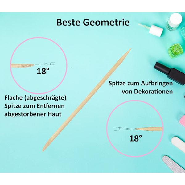 2 set med 11,5 cm nagelrengöringspinnar (100 pinnar) smink