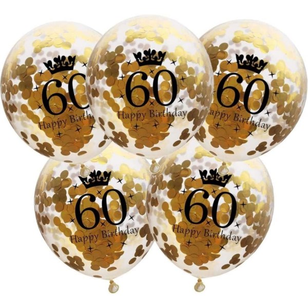 Nummerballonger 60 guld - 60-årsdekorationer Ballonger 12 tum, ballonger Nummer 60 ballonger Guldballonger Födelsedagsfestdekorationer