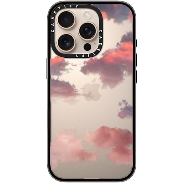 Kompakt iPhone 16 Pro Max Deksel [Lettvekt / 1,2 m 2X Militær Grad Fallbeskyttelse/Slank] - Kirsebær - Klar Svart Clouds (Red) iPhone 16 Pro