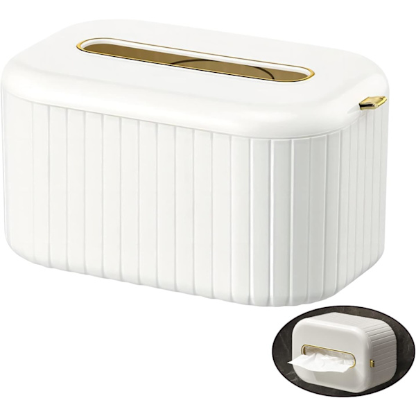 Nordisk Stil Væghængt Papirserviet Holder, Papirservietæske, Toiletpapirholdere, Papirserviet Holder med Dæksel til Badeværelse, Soveværelse, Spisebord, Kontor. (Hvid)
