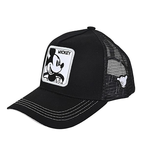 Mænd Kvinder Mickey Mouse Mesh Baseball Cap Unisex Snapback Sommer Solskærm Hatte En svart