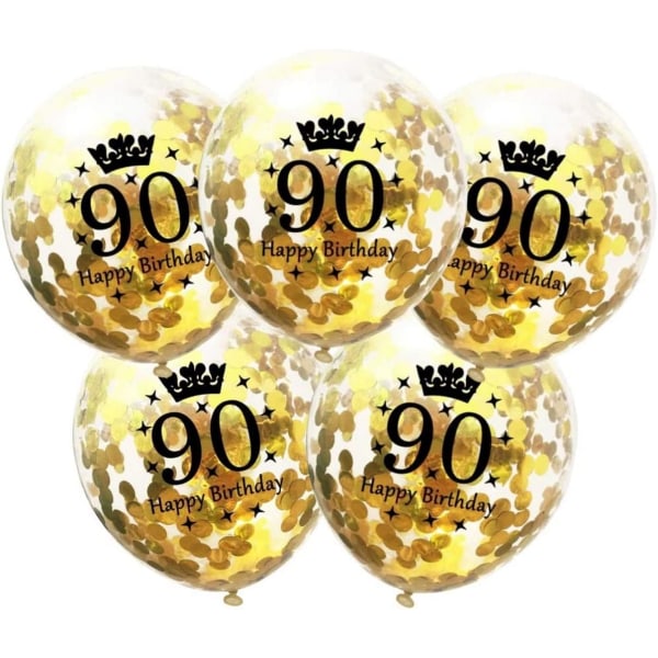 Nummerballonger 90 Guld - 90-årsdag Dekorationer Ballonger 12 Tum, Ballonger Nummer 90 Ballonger Guld Ballonger Födelsedagsfest Dekorationer