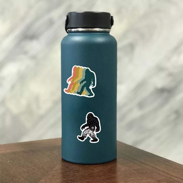 50 stk Bigfoot Klistermærker | Sasquatch Vandtætte Vinyl Klistermærker til Vandflasker, Laptop, Køleskab, Kuffert, Computer, Mobiltelefon, Skateboard Dekaler