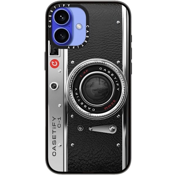 Kompakt iPhone 16 Pro Max-fodral [Lättviktigt / 4 fot 2X Militärklass Fallskydd / Smalt] - Körsbär - Klar Svart Camera Case - Classic iPhone 16 Plus
