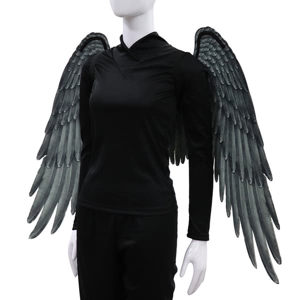 Non-Woven Stof Festlige Englevinger Halloween Oversized Sort Hvide Vinger Kostume rekvisit Rainbow