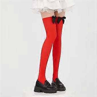 Lårhøye strømper Dame Sløyfer Lårhøye strømper Jul Over kneet strømper Lange støvelstrømper Cosplay strømper Gave