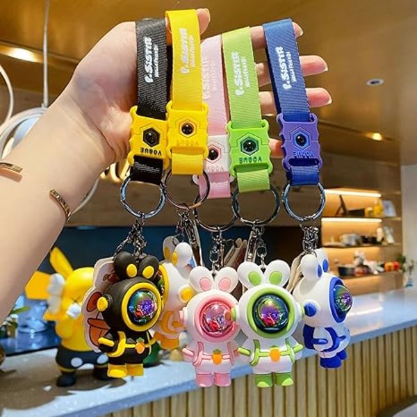 Söpö avaimenperä Kawaii Cartoon Rabbit Avaimenperät Tarvikkeet, Reppu Charms Auton Avaimenperä Pojalle Tytölle Naiset-Musta