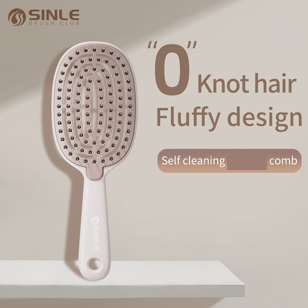 Sinle Quick Clean Easy-Clean Hårbørste, Teleskopisk Kam, TPEE Hårfjerningsbørste, Selvrensende Hårbørste for Kvinner.