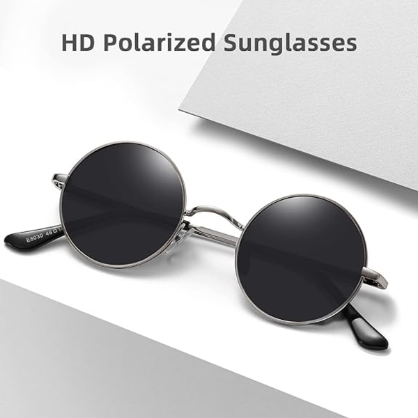 Pienet pyöreät aurinkolasit polarisoidut miehille ja naisille Retro Vintage Circle Hippie aurinkolasit UV400