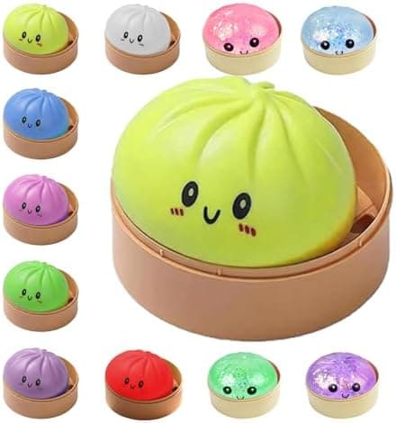 Dumplings Squishy Mystery Mini Dumplings Squishy Stressbolde Fidget Sensorisk Legetøj Blød Klemme Dekompression Dej (Lilla-A) Yellow