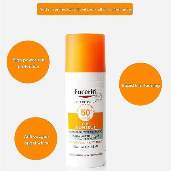 2 stk Eucerin Sun Oil Control Dry Touch Gel Cream Ultra Light Spf50 50ml