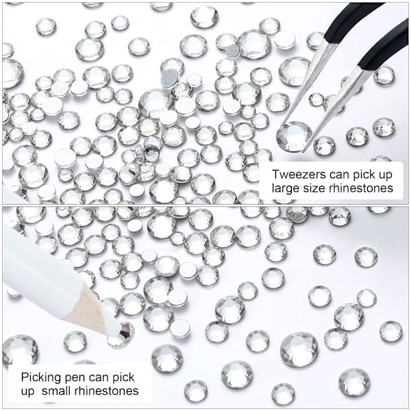 Kristallrund nagelborr platt botten strass - Mine Silvermake up