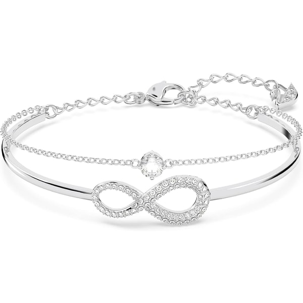 Infinity Twist Smycken Collection, Armband & Halsband, Rhodium & Rose Gold Tone Finish, Clear Crystals