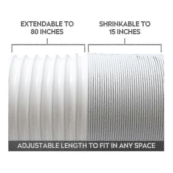 130 mm eksosslange for AC-enhet, fleksibelt PVC-ventilasjonsrør Vit