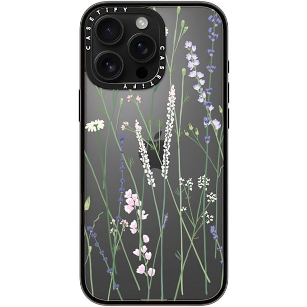 Kompakt iPhone 16 Pro Max Deksel [Lettvekt / 1,2 m 2X Militær Grad Fallbeskyttelse/Slank] - Kirsebær - Klar Svart Gigi Garden Florals iPhone 16 Pro Max