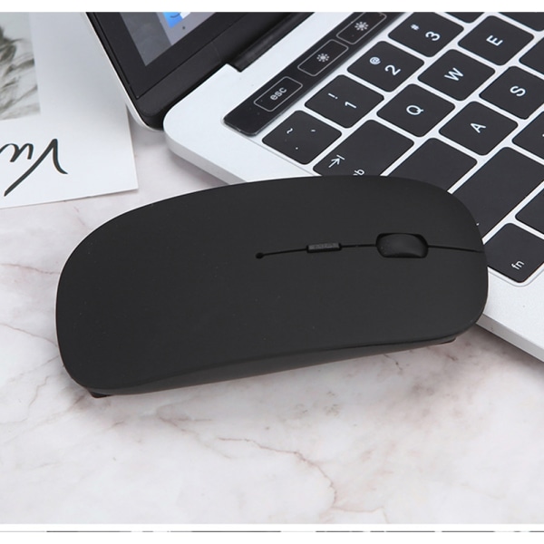 Dubbel läges 2,4G trådlös mus, tyst mini optisk sladdlös mus, ultra slim 1600 DPI-svart
