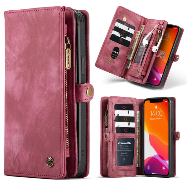 CaseMe 008 Series läderfodral, iPhone 12 Pro Max, röd red