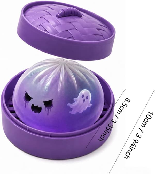 Mystisk Halloween Spøgelse Dumpling Squishy, Farverige Søde Bao Dumplings Klemmebolde Stresslindrende Sensorisk til Højtid (Spøgelse Dumpling)