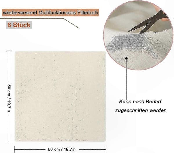6-pak 50x50cm Grade 100 Fine Bomuldsosteklæder