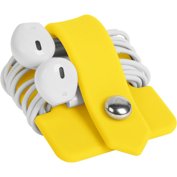 Snorrebåndsorganiser EaREuds Holder Øretelefon Wrap Øretelefoner Organizer Headset Hovedtelefon Øretelefon Wrap Winder Snor Manager Kabel Winder Gul