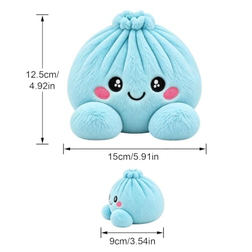 Jättedumplingkudde Söt Plysch Fylld Ångad Bullekudde Heminredning 01-blu 01-blue One Size