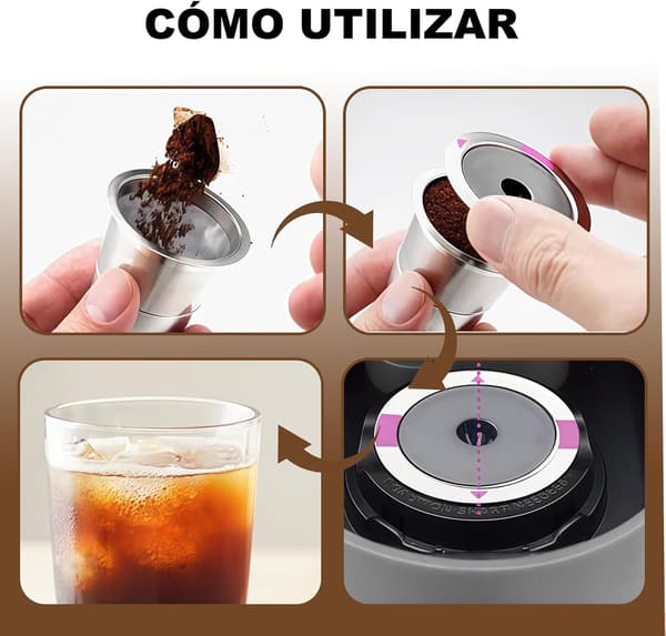 Gjenbrukbare K-cup kaffefiltre, kaffemaskinfiltre i rustfritt stål (én pakke)