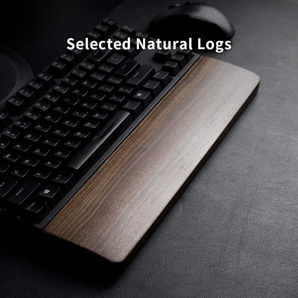Handledsstöd, Ergonomiskt spelbord Tenkeyless 87 tangentbord handledsstöd för dator, bärbar dator, enkelt skrivande, avlastning hållbart bekvämt, 14 tum valnötsträ