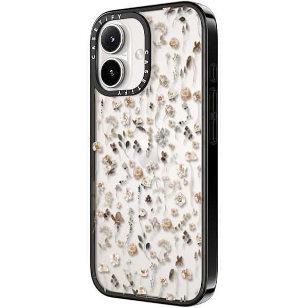 Kompakt iPhone 16 Pro Max Deksel [Lettvekt / 1,2 m 2X Militær Grad Fallbeskyttelse/Slank] - Kirsebær - Klar Svart Wildflower Friday iPhone 16