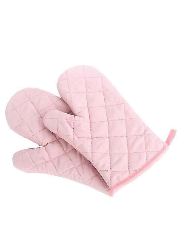 Rosa ugnsvantar, premium värmebeständiga quiltade kökshandskar, överdimensionerad bomull och polyester, 1 par 2025