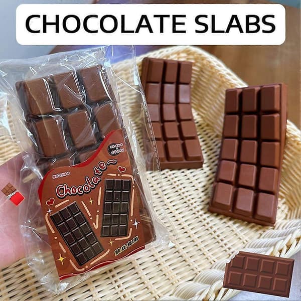 Chokoladebar Squishy Legetøj Langsomt Stigende Stressaflastende Sensorisk Fidget Klemmelegetøj til Børn & Voksne