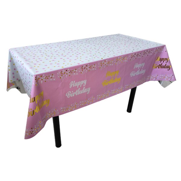 2-pack plastdukar för födelsedagsfest, 137 x 183 cm, rektangulära festdukar, bordsdukar, köksdukar, bankettdukar (rosa)
