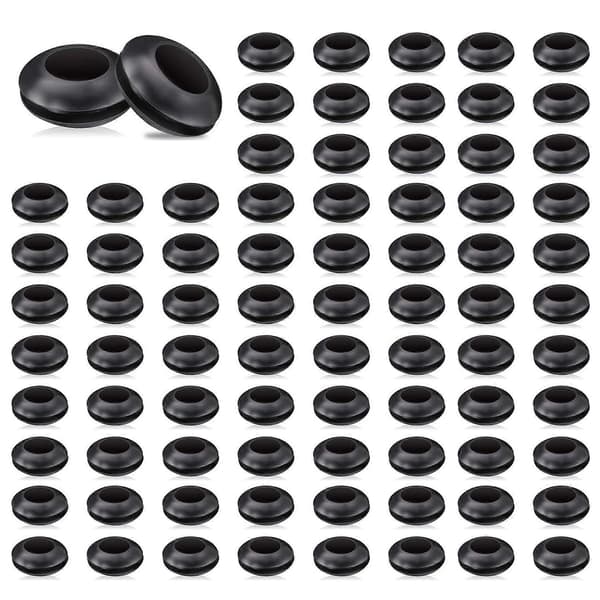 250-pack jäsrörstätning, jäslockring för murarburkar, plastfatkoklock, 1,59 cm OD och 0,95 cm ID Black